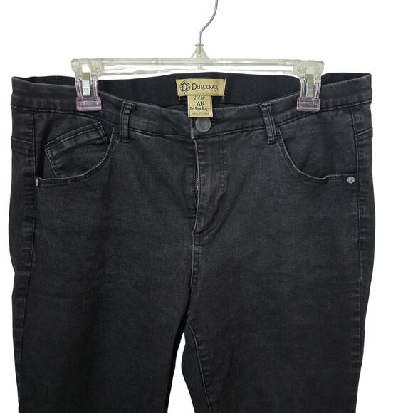 DEMOCRACY AB TECHNOLOGY BLACK JEANS WOMEN SZ 14W COMFORT WAISTBAND STRETCH - Picture 2 of 8